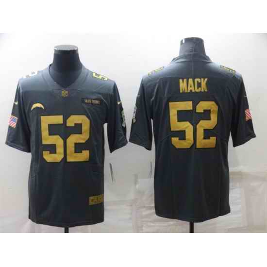 Men's Los Angeles Chargers #52 Khalil Mack Grey Gold Salute To Service Limited Stitched Jersey->los angeles chargers->NFL Jersey