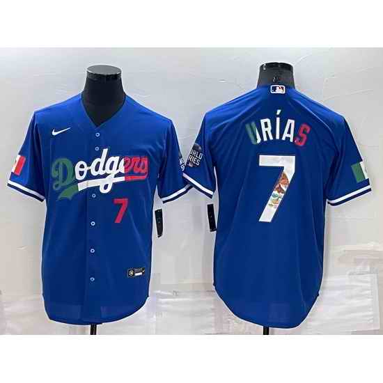 Men Los Angeles Dodgers #7 Julio Urias Royal Mexico Cool Base Stitched Baseball Jersey->los angeles dodgers->MLB Jersey