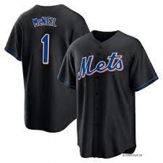Men Nike New York Mets #1 Jeff McNeil Black Alternate Stitched Baseball Jersey->new york mets->MLB Jersey