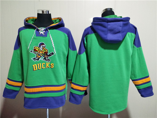 Men's Anaheim Ducks Blank Green Ageless Must-Have Lace-Up Pullover Hoodie->anaheim ducks->NHL Jersey