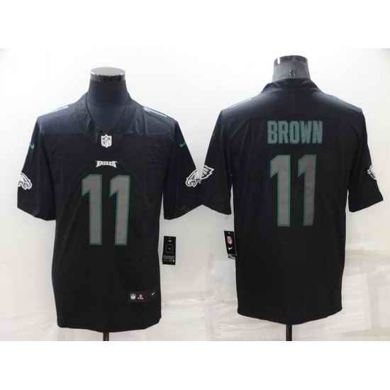 Men Philadelphia Eagles #11 A J Brown Black Impact Limited Stitched Jerse->philadelphia eagles->NFL Jersey