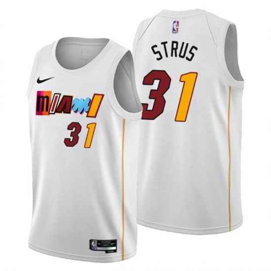 Men's Miami Heat #31 Max Strus 2022-23 White City Edition Stitched Jersey->philadelphia 76ers->NBA Jersey