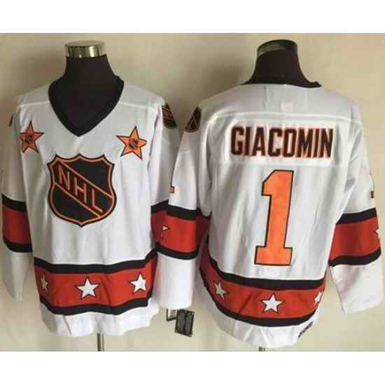1972-81 NHL All-Star #1 Eddie Giacomin White CCM Throwback Stitched Vintage Hockey Jersey->1972-81 nhl all-star->NHL Jersey