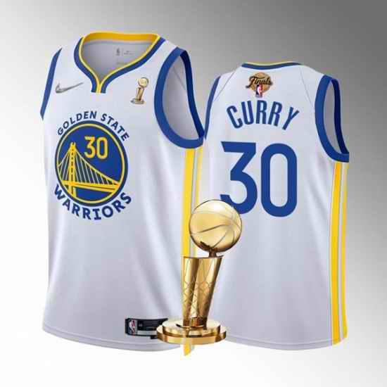 Men's Golden State Warriors #30 Stephen Curry 2022 White NBA Finals Champions Stitched Jersey->golden state warriors->NBA Jersey