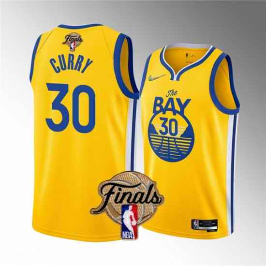Men's Golden State Warriors #30 Stephen Curry 2022 Yellow NBA Finals Stitched Jersey->golden state warriors->NBA Jersey