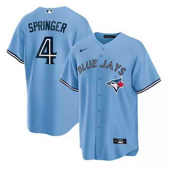 Men Toronto Blue Jays #4 George Springer Light Blue Cool Base Stitched jersey->texas rangers->MLB Jersey