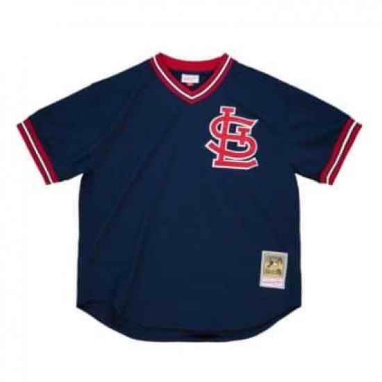 Men St Louis Cardinals Navy Blue Mitchell Ness Blank Jersey->toronto blue jays->MLB Jersey
