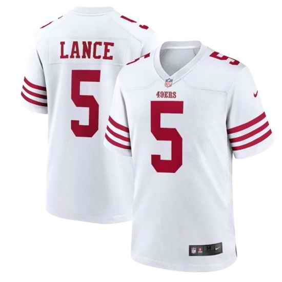 Men San Francisco 49ers #5 Trey Lance 2022 New White Stitched Game Jersey->san francisco 49ers->NFL Jersey