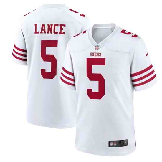 Men San Francisco 49ers #5 Trey Lance 2022 New White Stitched Game Jersey