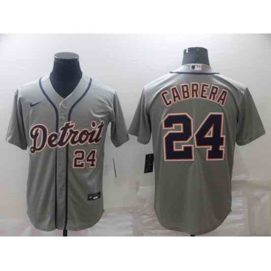Men's Detroit Tigers #24 Miguel Cabrera Grey Stitched Cool Base Nike Jersey->chicago white sox->MLB Jersey