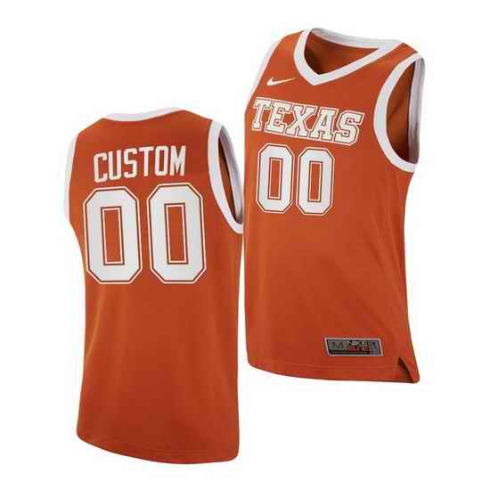 Texas Longhorns Custom Orange Replica Texas Longhorns Jersey->->Custom Jersey