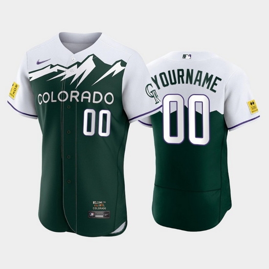 Men Women Youth Colorado Rockies Active Player Custom 2022 Green City Connect Flex Base Stitched Jerseys->customized mlb jersey->Custom Jersey