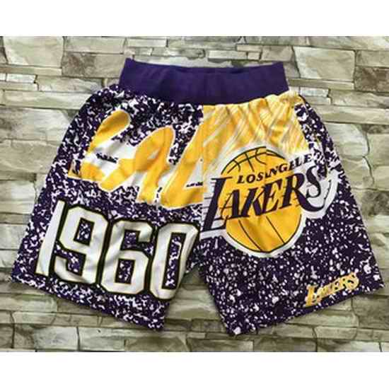 Los Angeles Lakers Basketball Shorts 028->nba shorts->NBA Jersey
