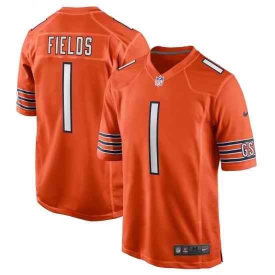 Youth Chicago Bears #1 Justin Fields Nike Orange 2021 NFL Draft First Round Pick Alternate Limited Jersey->youth nfl jersey->Youth Jersey