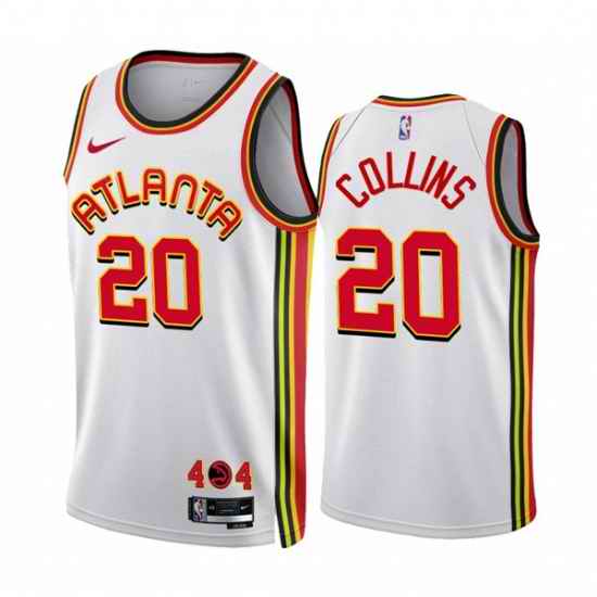 Men's Atlanta Hawks #20 John Collins 2022-23 White Association Edition Stitched Jersey->atlanta hawks->NBA Jersey