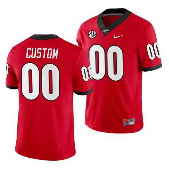 Georgia Bulldogs Custom Red Home Men'S Jersey->->Custom Jersey