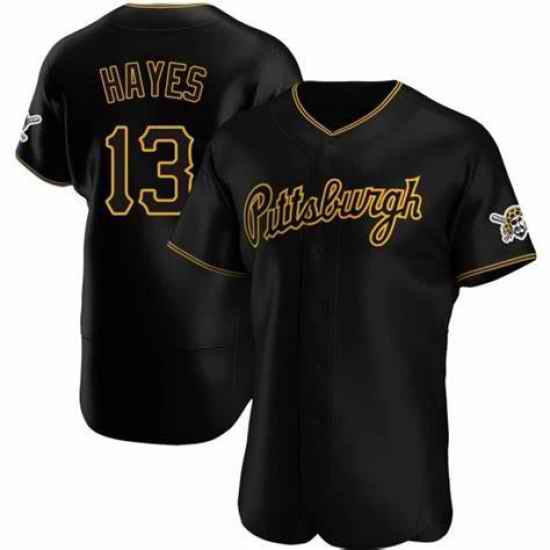 Men's Nike Pittsburgh Pirates #13 KeBryan Hayes Black Stitched Flex Base Baseball Jersey->pittsurgh pirates->MLB Jersey
