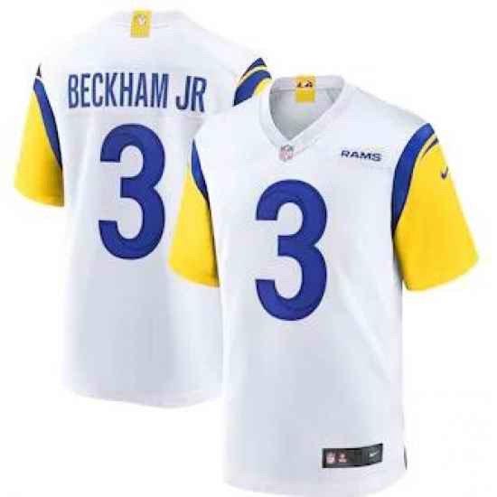 Men Los Angeles Rams Odell Beckham Jr #3 White Vapor Limited Jersey->ohio state buckeyes->NCAA Jersey
