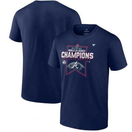 Atlanta Braves Fanatics Branded 2021 World Series Champions Locker Room T-Shirt - Navy->2021 world series->MLB Jersey