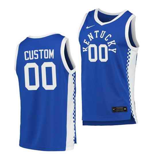 Kentucky Wildcats Custom Blue College Basketball Men Jersey->->Custom Jersey