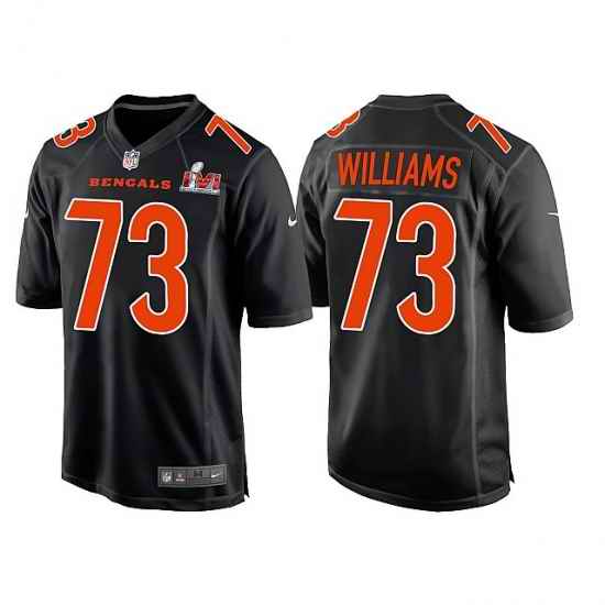 Men Cincinnati Bengals #73 Jonah Williams 2022 Black Super Bowl LVI Game Stitched Jersey