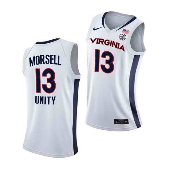 Virginia Cavaliers Casey Morsell Virginia Cavaliers White Unity 2021 New Brand Jersey->virginia cavaliers->NCAA Jersey