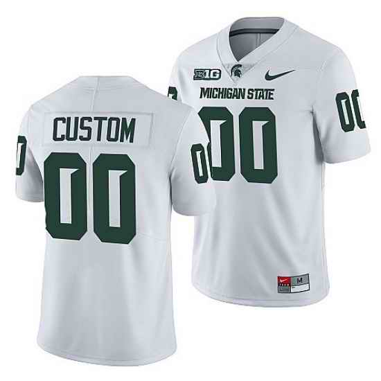 Michigan State Spartans Custom White College Football Men Jersey->->Custom Jersey