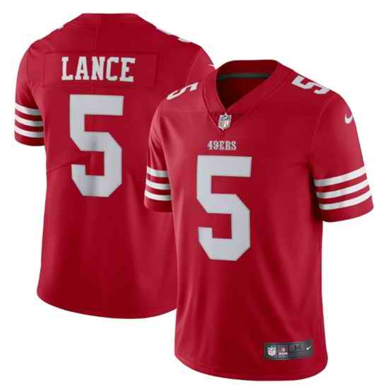 Men San Francisco 49ers #5 Trey Lance 2022 New Scarlet Vapor Untouchable Limited Stitched Football Jersey->san francisco 49ers->NFL Jersey