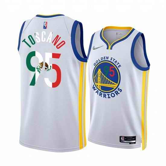 Men Golden State Warriors #95 Juan Toscano Anderson 2022 White Special Mexico Edition Stitched Jersey->charlotte hornets->NBA Jersey