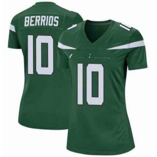 Women New York Jets Braxton Berrios #10 Green Vapor Limited Stitched Football Jersey->women nfl jersey->Women Jersey