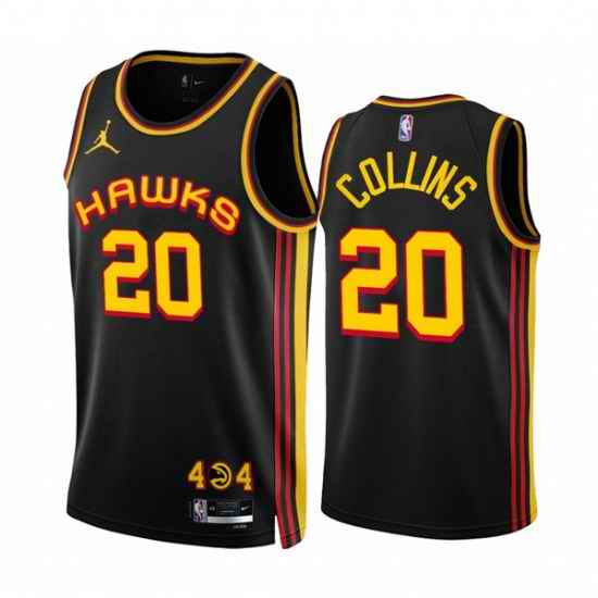 Men's Atlanta Hawks #20 John Collins 2022-23 Black Statement Edition Stitched Jersey->atlanta hawks->NBA Jersey