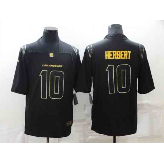 Men's Los Angeles Chargers #10 Justin Herbert Black Gold Throwback Limited Jersey->kansas city chiefs->NFL Jersey
