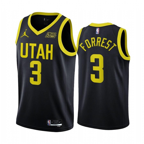 Men's Utah Jazz #3 Trent Forrest Black 2022/23 Association Edition Stitched Basketball Jersey->utah jazz jerseys->NBA Jersey