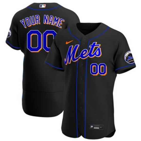 Men Women Youth Toddler New York Mets Black Custom Nike MLB Flex Base Jersey->customized mlb jersey->Custom Jersey