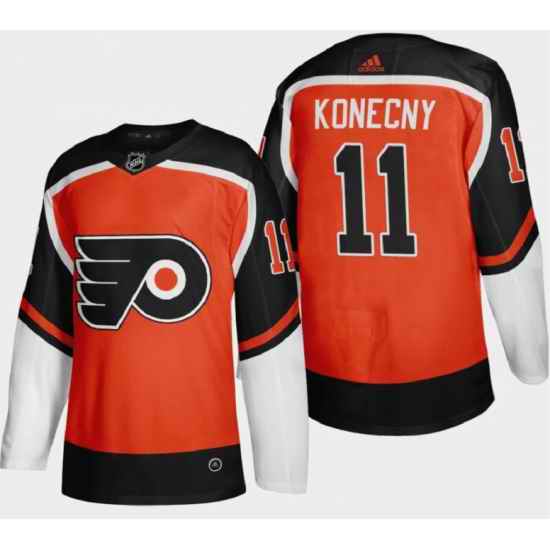 Men Philadelphia Flyers #11 Travis Konecny 2021 Orange Reverse Retro Stitched Jersey->philadelphia flyers->NHL Jersey