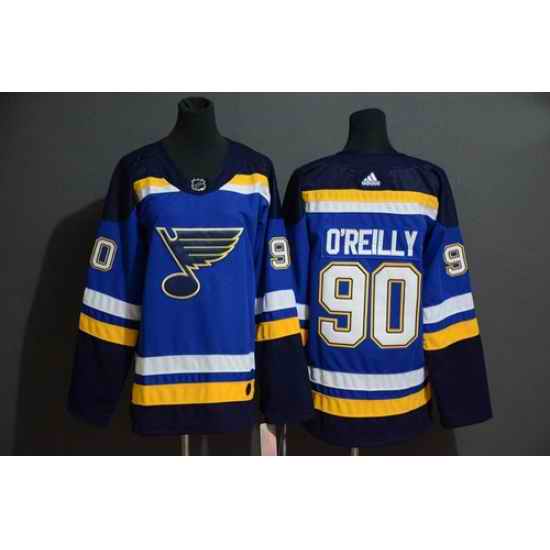 Blues #90 Ryan O 27Reilly Blue Adidas Jersey 901->st.louis blues->NHL Jersey
