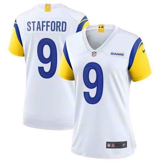 Women Los Angeles Rams #9 Matthew Stafford White Vapor Untouchable Limited Stitched Jersey->women nfl jersey->Women Jersey