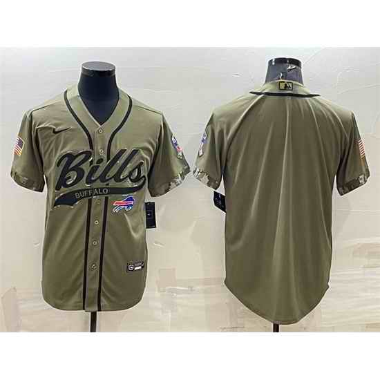 Men Buffalo Bills Blank Olive Salute To Service Cool Base Stitched Baseball Jersey->chicago bears->NFL Jersey