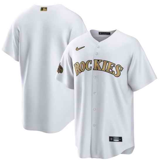 Men Colorado Rockies Blank 2022 All Star White Cool Base Stitched Baseball Jersey->2022 all star->MLB Jersey
