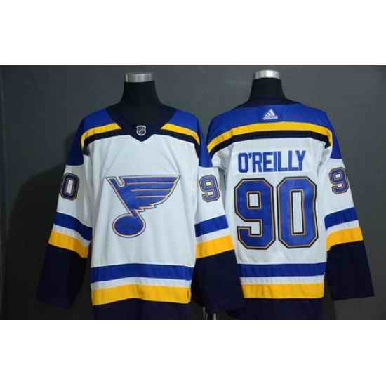 Blues #90 Ryan O 27Reilly White Adidas Jersey->st.louis blues->NHL Jersey