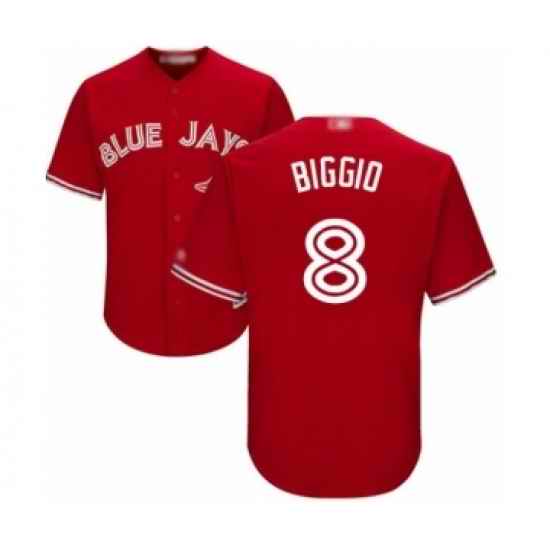 Youth Toronto Blue Jays #8 Cavan Biggio Authentic Scarlet Alternate Baseball Player Jersey->youth mlb jersey->Youth Jersey