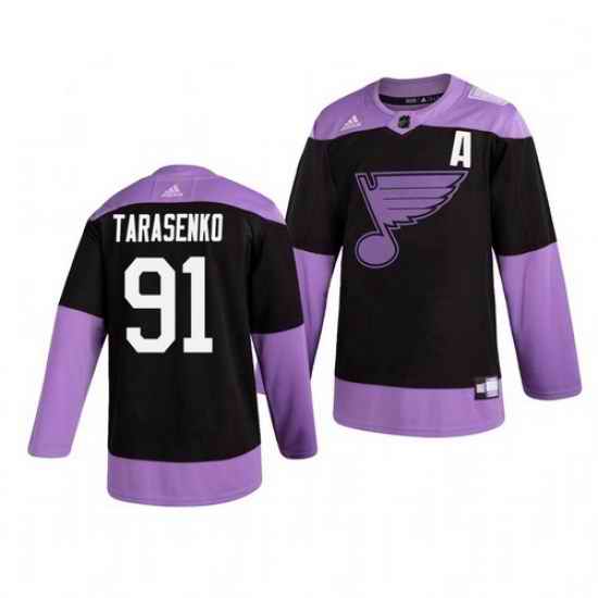 Blues #91 Vladimir Tarasenko Black Purple Hockey Fights Cancer Adidas Jersey->st.louis blues->NHL Jersey