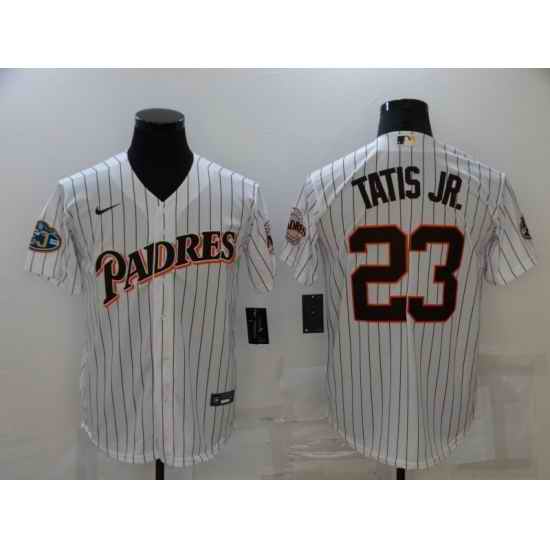 Men's Nike San Diego Padres #23 Fernando Tatis Jr. White Throwback Stitched Baseball Jersey->oakland athletics->MLB Jersey