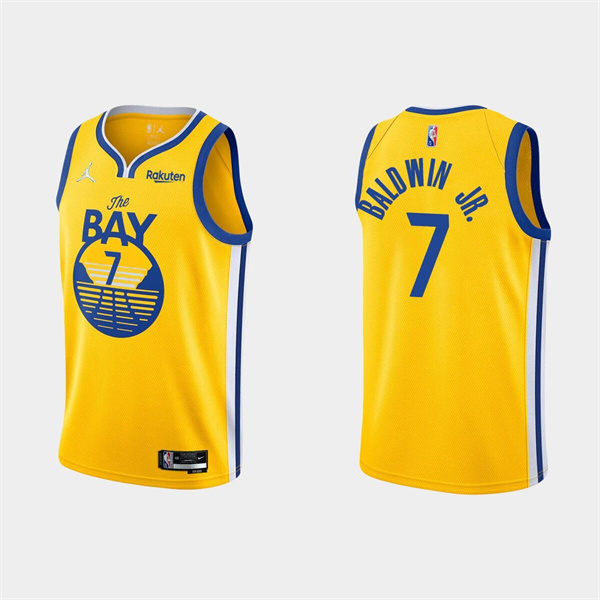 Men's Golden State Warriors #7 Patrick Baldwin Jr. 2022 Yellow Stitched Basketball Jersey->golden state warriors->NBA Jersey