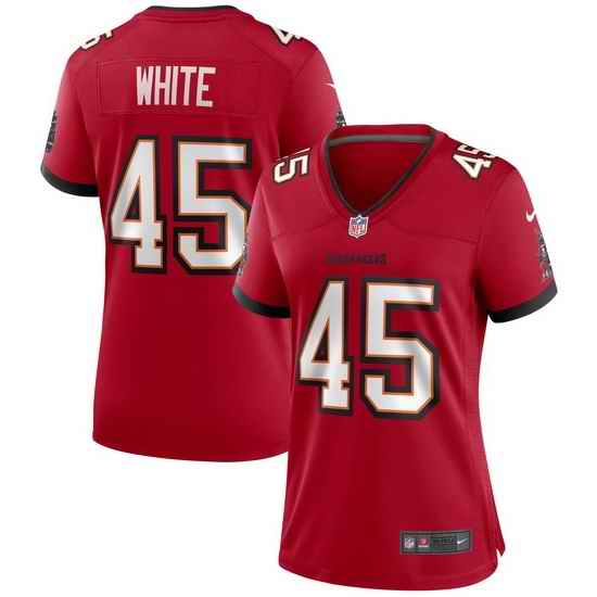 Women Nike Tampa Bay Buccaneers #45 Devin White Red Vapor Limited Football Jersey->women nfl jersey->Women Jersey