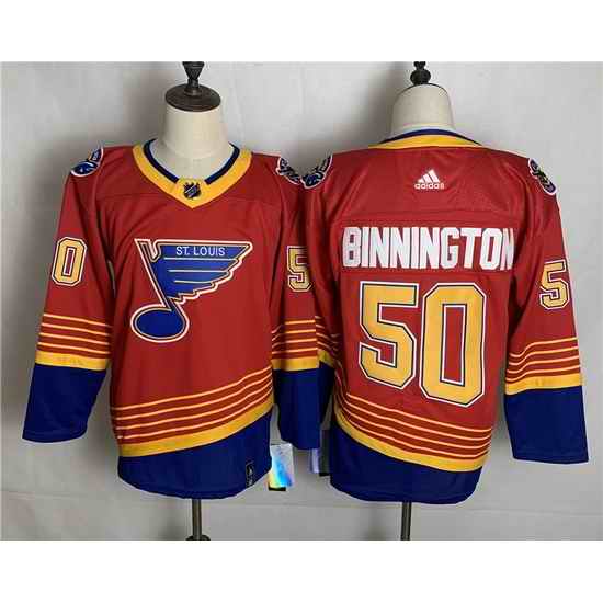 Blues 50 Jordan Binnington Red 2020 #21 Reverse Retro Adidas Jersey->st.louis blues->NHL Jersey