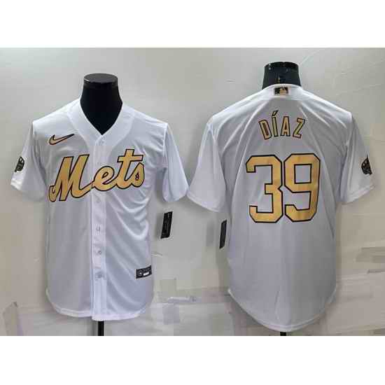 Men New York Mets #39 Edwin D EDaz 2022 All Star White Cool Base Stitched Baseball Jersey->new york mets->MLB Jersey