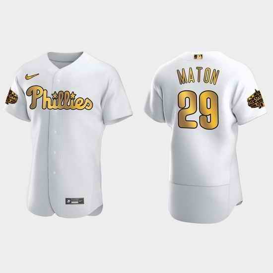 Men Philadelphia Phillies Nick Maton 2022 Mlb All Star Game White Gold Men Jersey->2022 all star->MLB Jersey