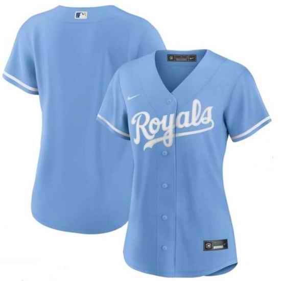 Women Kansas City Royals Blank Light Blue Cool Base Jersey->women mlb jersey->Women Jersey