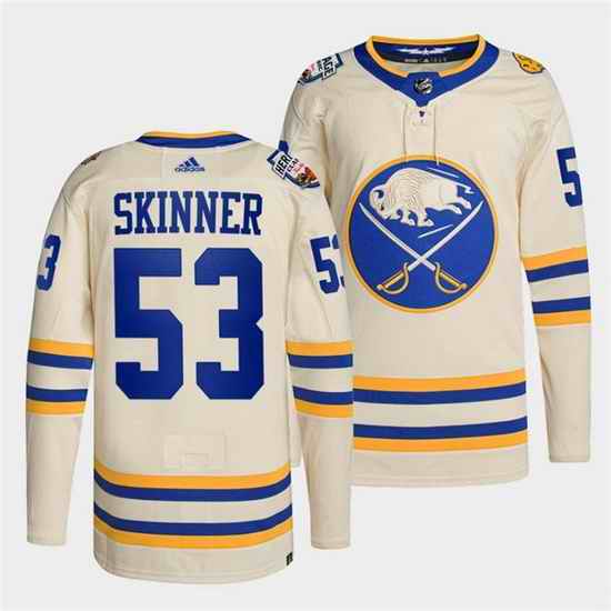 Men Buffalo Sabres #53 Jeff Skinner 2022 Cream Heritage Classic Stitched jersey->buffalo sabres->NHL Jersey